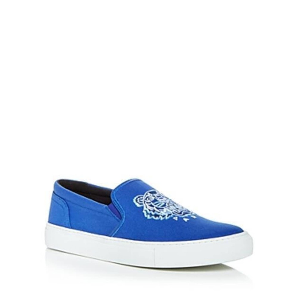 Kenzo Men's Tiger Embroidered Slip On Sneakers Royal Blue EUR 40 US 7